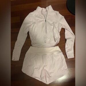 Gilly Hicks Light Pink Athletic Shorts and Jacket Set